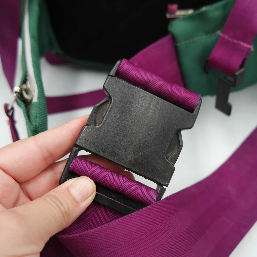 Vintage Marker Backpacking Pack Green Magenta Hiking Daypack Made in Korea 90s